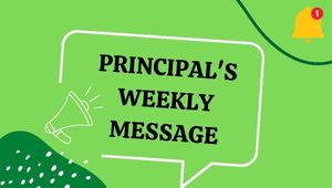   Principal's weekly message with notification bell and megaphone